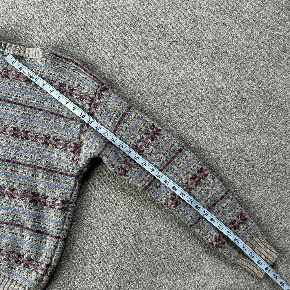 Vintage Hunting Horn Sweater Mens M Multicolor Shetland Wool Fair Isle Hong Kong